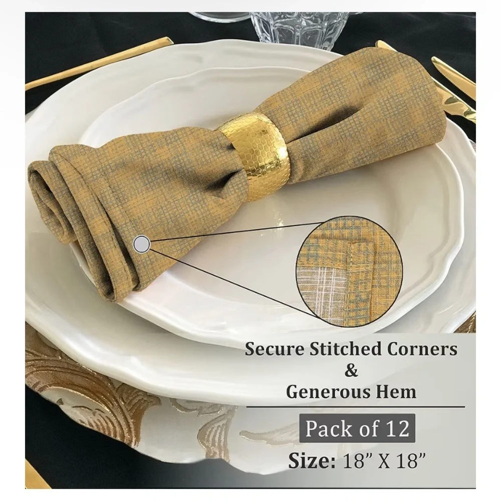 Ruvanti 100% Cotton Cloth Napkins 6 Pack‎